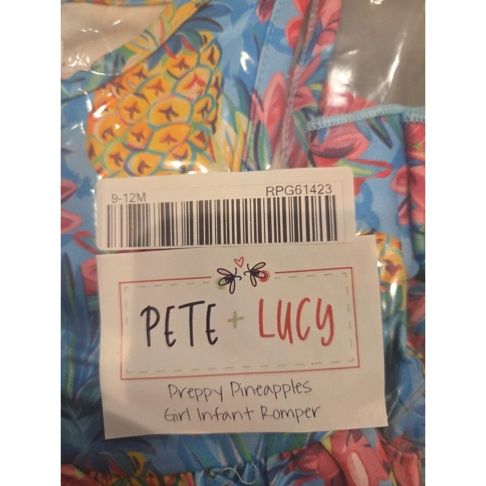Pete & Lucy Pretty Pineapples Infant Romper Size 9-12m‎